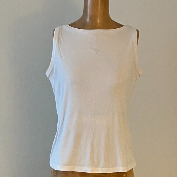 Talbots 100% Pima Cotton Tank Top in Pure Wite - Size Small - Picture 7 of 7